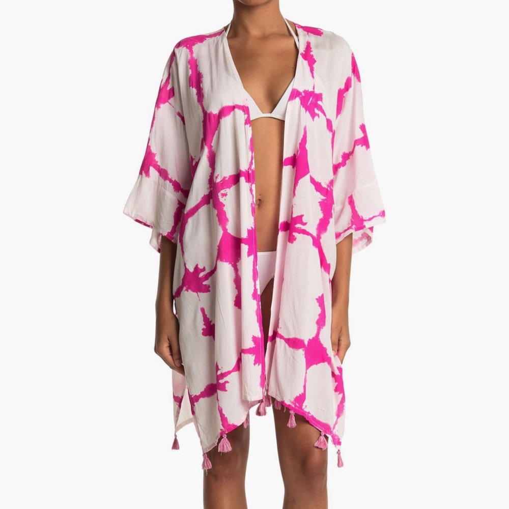 Boho Me Tassel Trim CoverUp Kimono